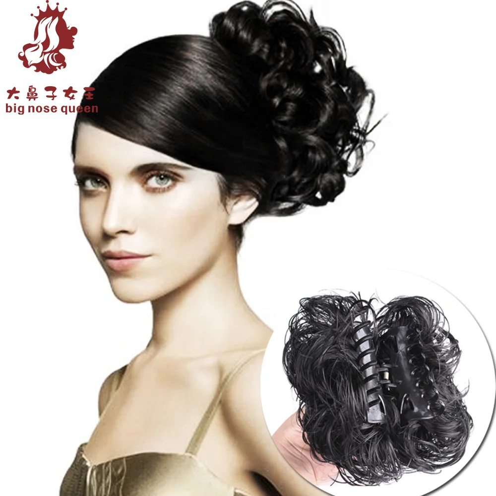9Colors Women Hair Claw Chignon Headband Hairpiece Clamp Buns Updo Curly Wavy Synthetic Hair
