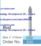 

Dental laboratory denture lab silicon carbide bur diamond bur S30 working 3mm polishing tools bud diamond bur grinder 30PCS