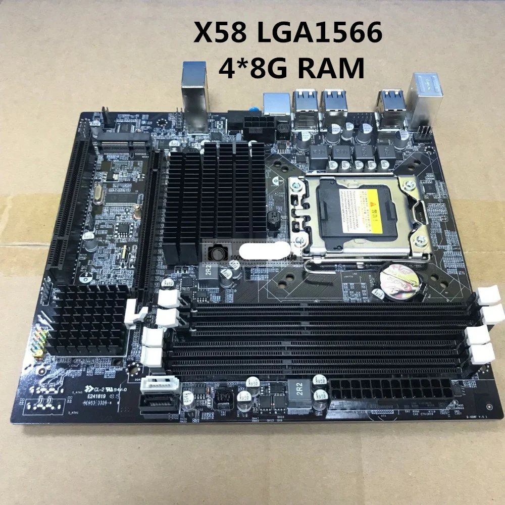 LGA 1366X58 настольные компьютеры материнская плата 4xDDR3 32 GB ECC PC ram компьютерная плата M-SATA PCIE 16X для InterX58