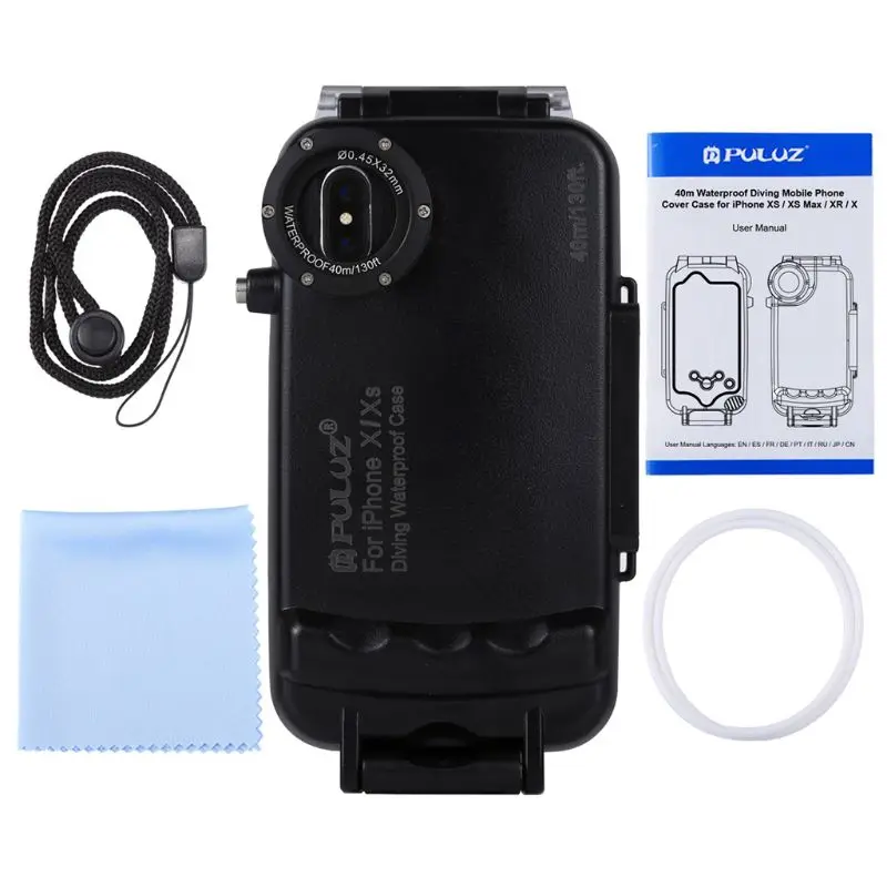

40M/130FT Underwater Waterproof Diving Swimming Housing Cover Shell Protective Case for iphone X/XS Mobile Phones