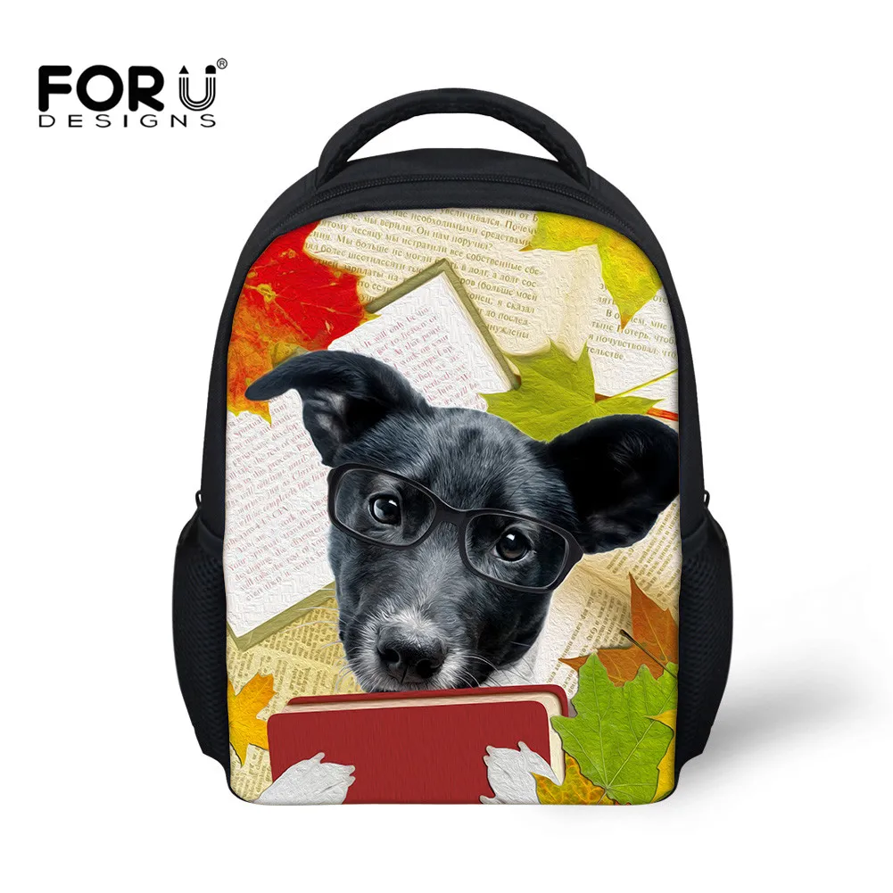 FORUDESIGNS New 2019 Toddler Baby Girls Kindergarten Kids School Bags Cute Black Dog Book Bag Girl Mochila Escolar Best Gift Bag