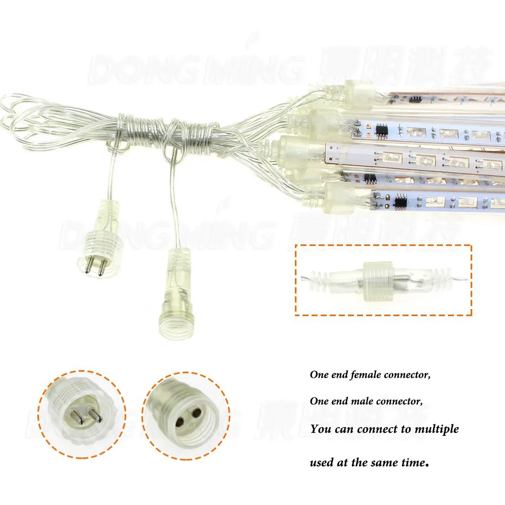 Многоцветные 30 см метеорный поток Дождь Трубы AC100-240V LED Рождество огни Свадебная вечеринка патио свет шнура Открытый