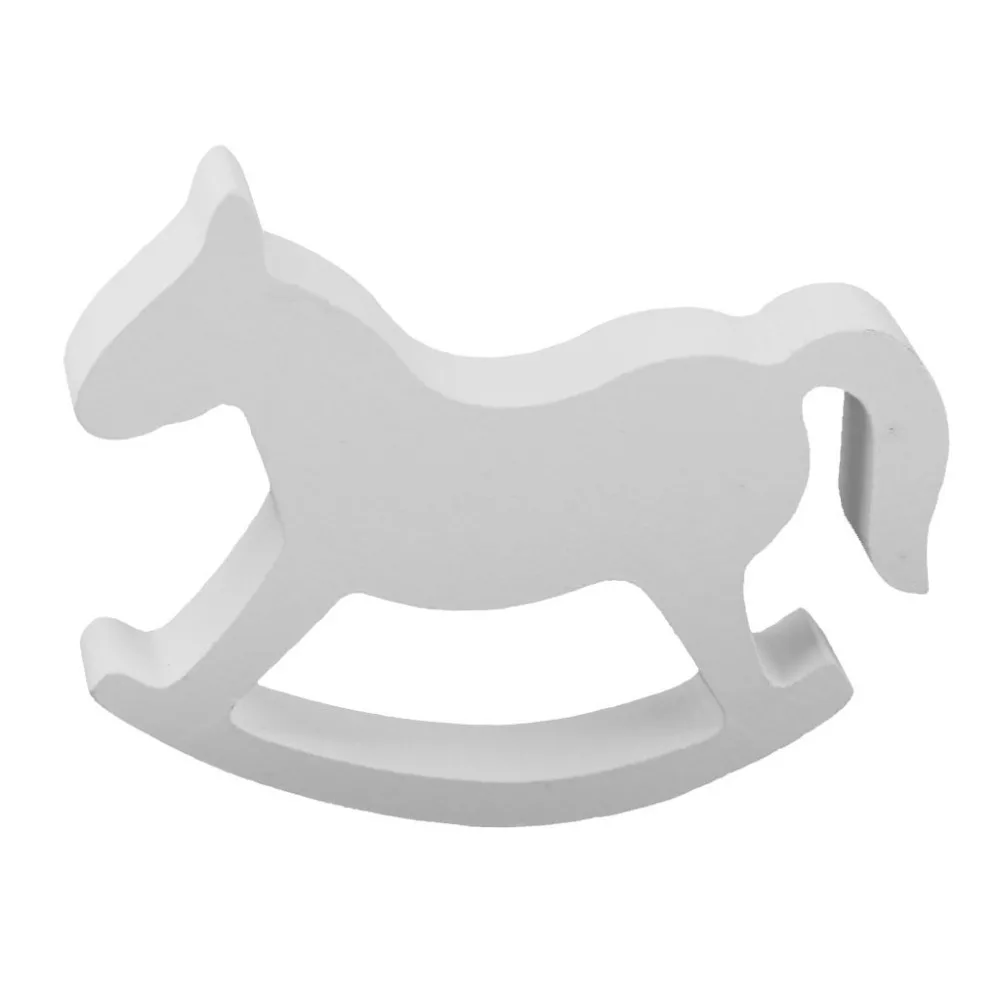 

Small White Retro Rocking Horse Log Trojan Wedding Woodiness Horse Decoration Desktop Home Decoration Kids Toys Crafts and Gifts