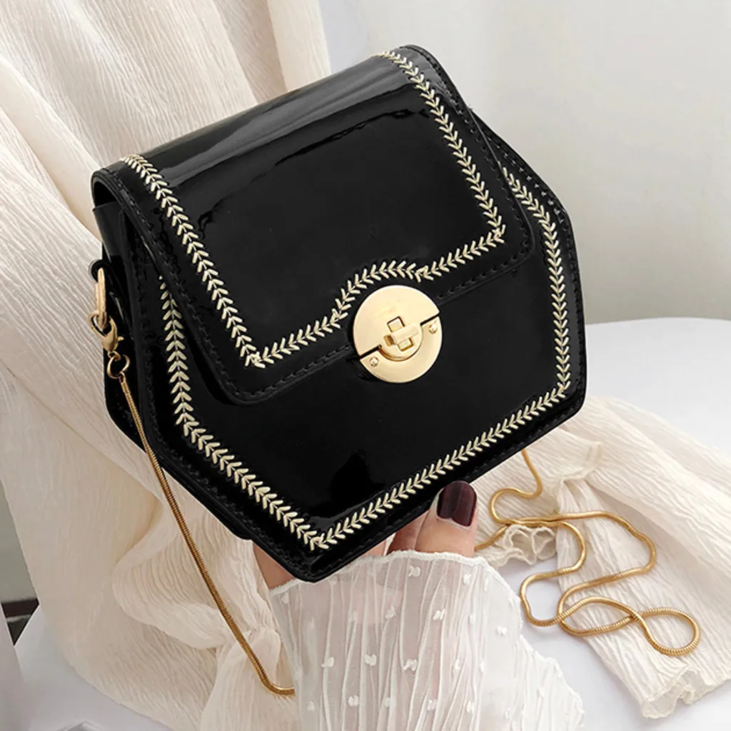 Bolsa Mujer сумки для женщин однотонные сумки женские сумки ретро PU кожа мобильный телефон сумка цепь мешок основной 7,4