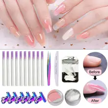 Стекловолокно Набор ногтей Fibernails стекловолокно гель для наращивания ногтей Акриловые наконечники Быстрое расширение Fibernails для домашнего маникюра Художественный набор