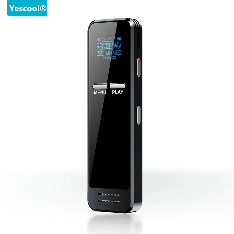 Yescool B9 16GB ultra long time denoise HD stereo compact Metal mini Portable Digital REC voice Recorder MP3 Dictaphone Black