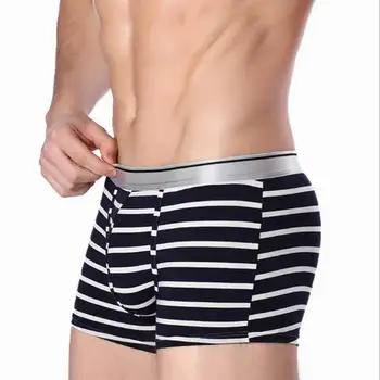 

Hot Sale men's Cotton Striped boxer four boxers breathable printing 5 colors optional