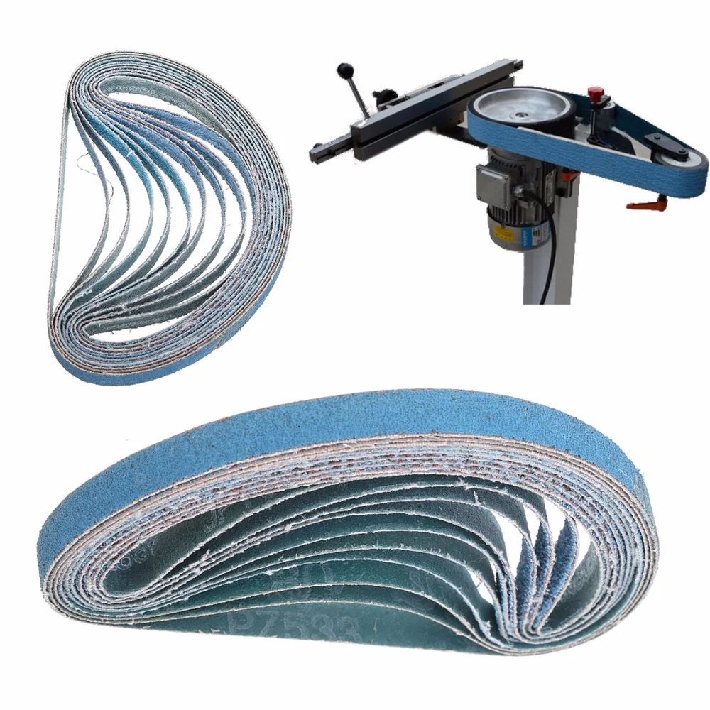 Strong 10pcs 40/60/80 Grit Sanding Belt Zirconia Sander Machine