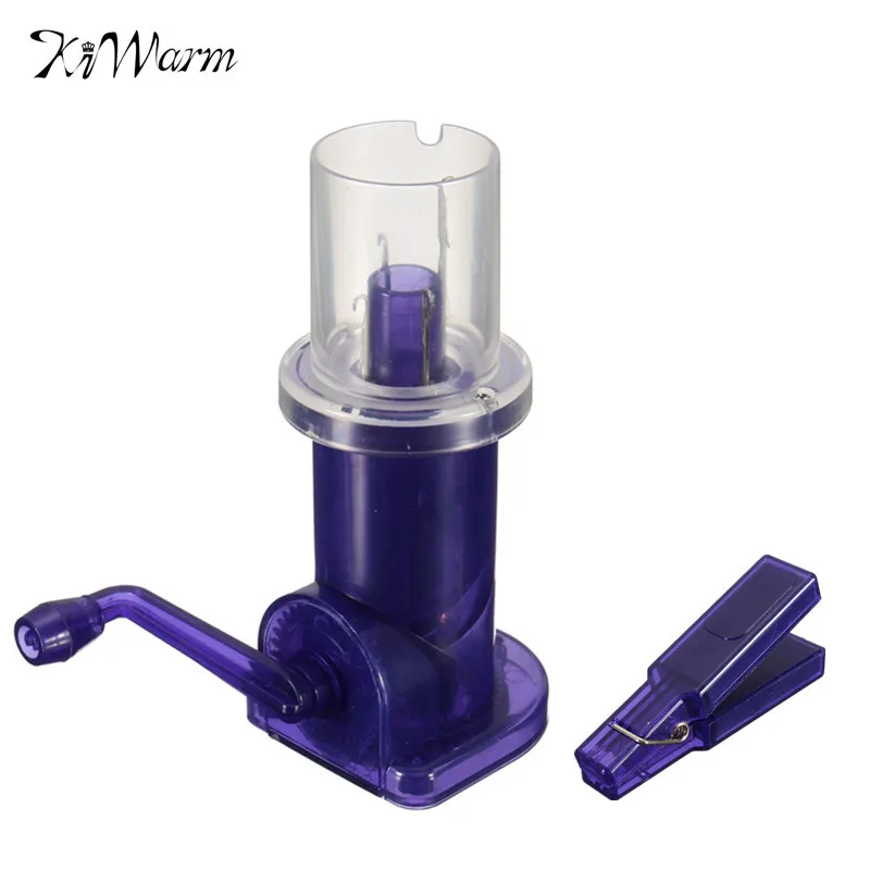 Goede KiWarm Draagbare 1 Set Gemakkelijk Breien Tool Binnenlandse Mini Naaimachine Wol Weaver Thuis DIY Craft Tool Accessoires met naalden