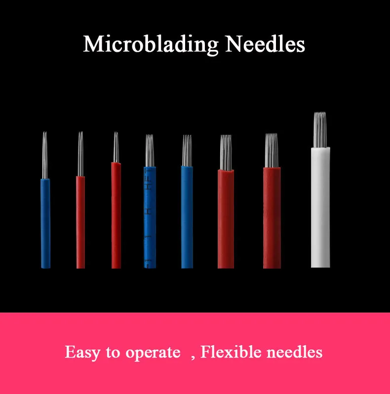 

10pcs/20pcs Permanent Makeup Supplies Microblading Needle Disposable Sterilized Tattoo Round Needles for Eyebrow Eyeliner Lip