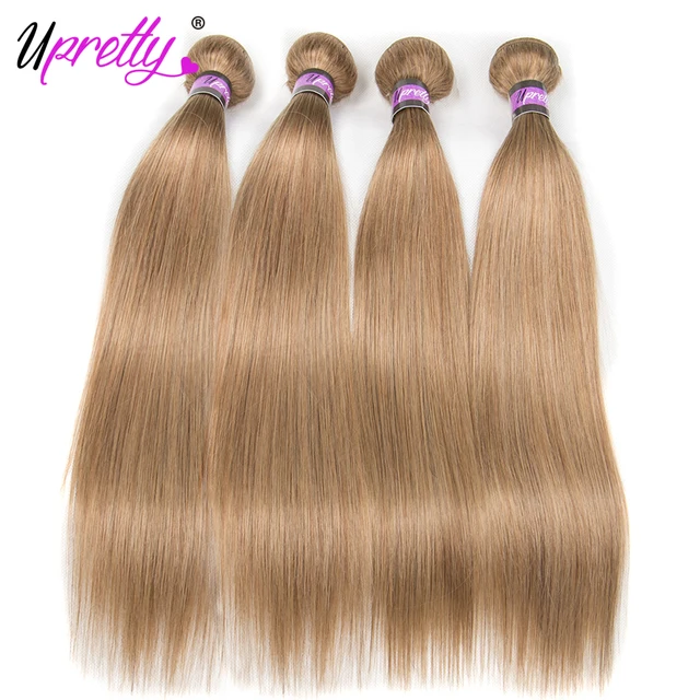 Brazilian Straight Hair Weave Bundles Honey Blonde Human Hair