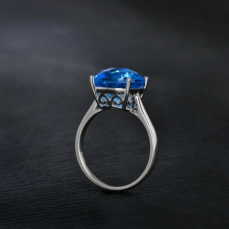 CAIMAO 6.65ct натуральное швейцарское голубое Шахматное ограненное 14K белое золото AU585