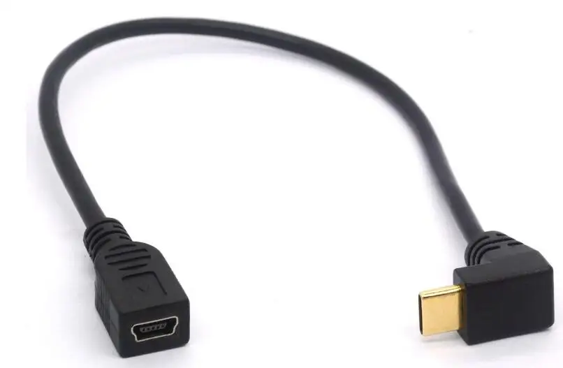 

LBSC Mini USB to Type C Cable Cord, Right Angled USB 3.1 Type C Male to Mini 5-Pin B USB Female Adapter for Laptop, Macbook,