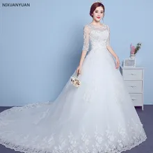 NIXUANYUAN с длинным рукавом Vestido De Noiva кружево платья свадебные на заказ плюс размеры Свадебные тюль Mariage
