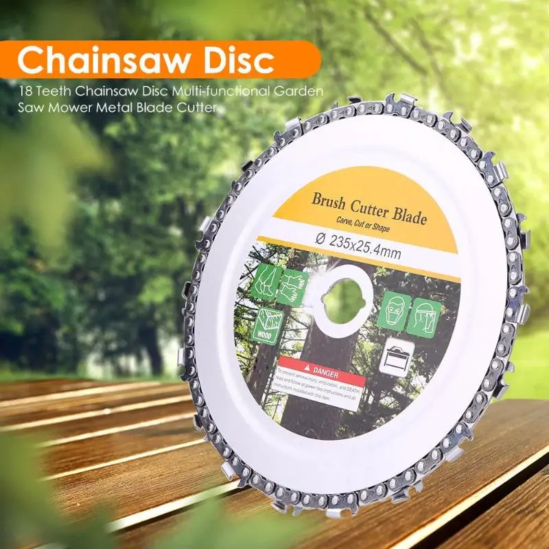 18 Teeth Chainsaw Disc Garden Cutter Blade Trimmer Multi-functional Garden Saw Lawn Mower Metal Blade Cutter