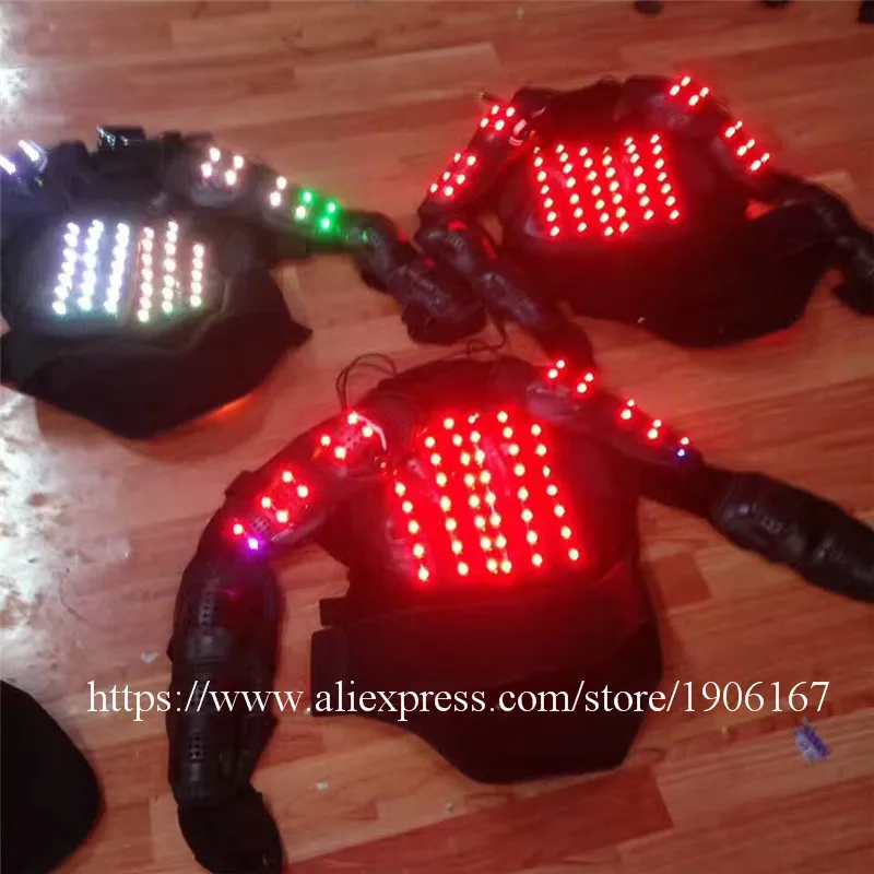New Arrival Fashion LED Armor Light Up Jackets Costume Glove Glasses Led Outfit Clothes Led Suit For LED Robot suits06