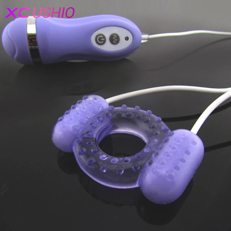 New Clit Dual Vibrating Cock Ring Vibrating Double Eggs Wired Remote 