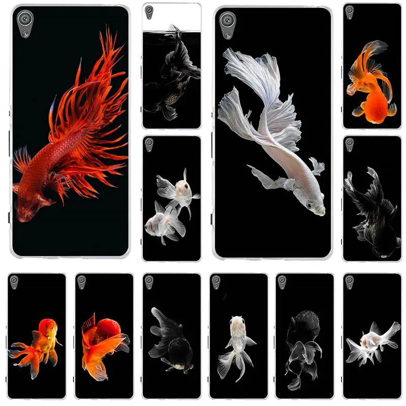 

For Sony Xperia Z Z1 Z2 Z3 Z4 Z5 Compact Z5 Premium M2 M4 M5 E3 E5 T3 XA Clear Soft Mobile Phone Cases Betta Gold Fish Amazing