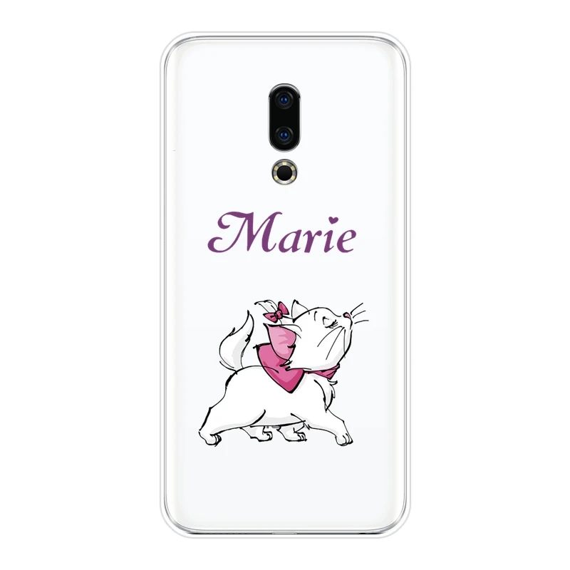 Мягкий силиконовый чехол для телефона Meizu 15 Lite 16 Plus 16th 16x Мари Кэт розовый белый