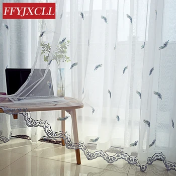 

Window Screening Modern Embroidered Tulle White for living room Curtains Drapes Sheer rideaux pour le salon Curtains for Bedroom