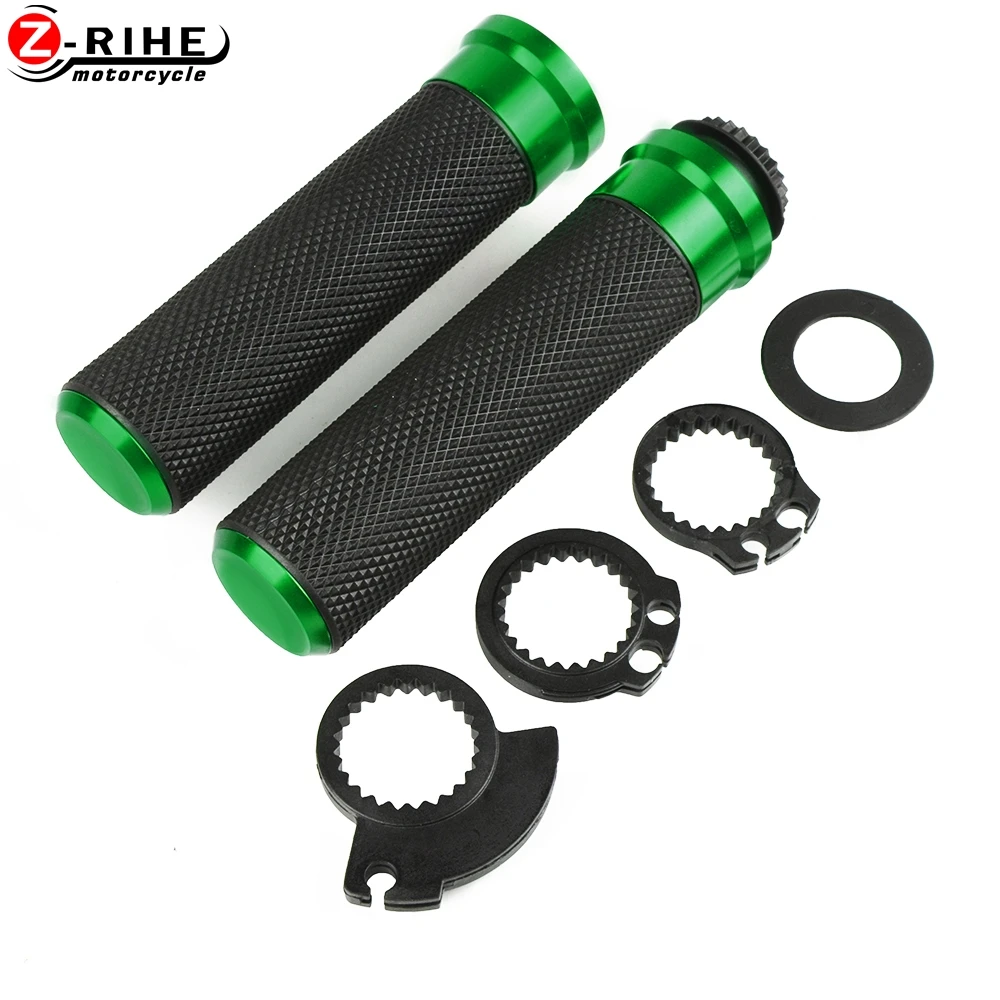 Для KAWASAKI Z 300 600 700 750 800 900 1000 ER6F ER6F ER 6 F универсальные запчасти для мотоцикла руль велосипеда резиновые ручки на руль сцепление - Цвет: green
