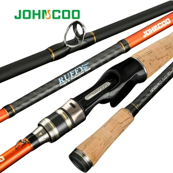 

JOHNCOO Ruffy Spinning Fishing rod with Fuji guides 1.98m 2.1m 2.4m 2.6m Fast Action Baitcasting Fishing rod