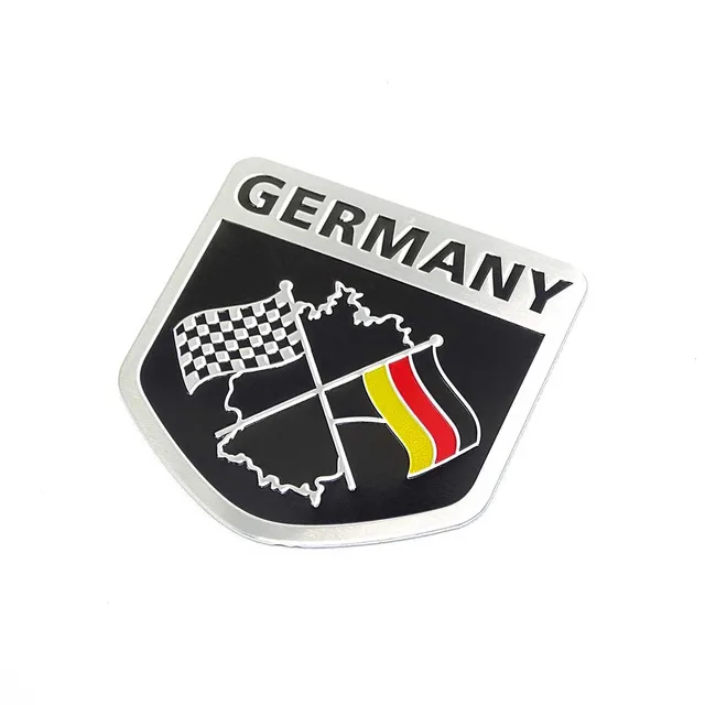 3D Metal Aluminium Car Emblem Germany German Flag Emblem Grille Badge