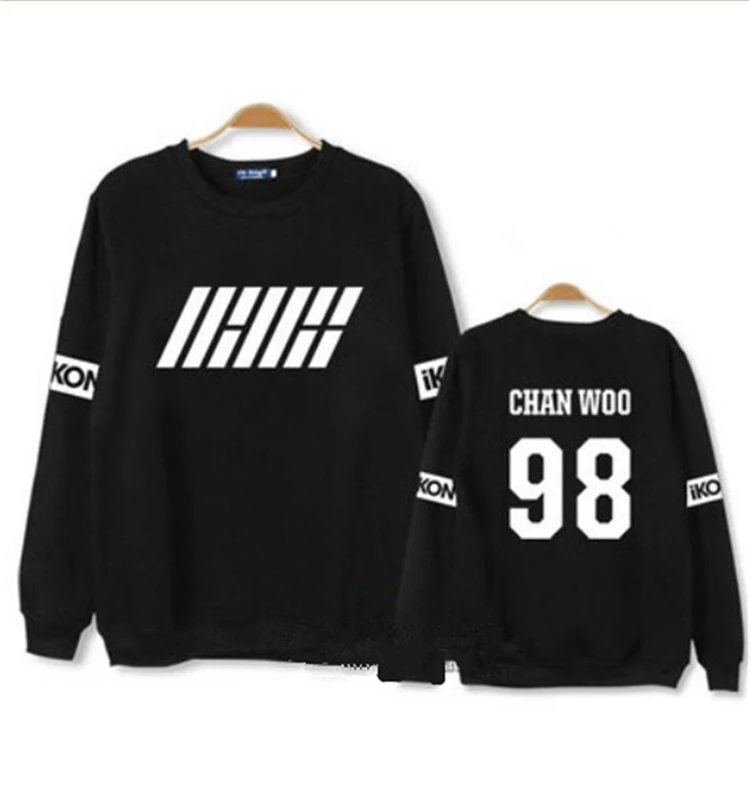 K POP ikon Collective Welcome Back My Hoody свитшоты concert debut album Пуловер черный с длинными рукавами