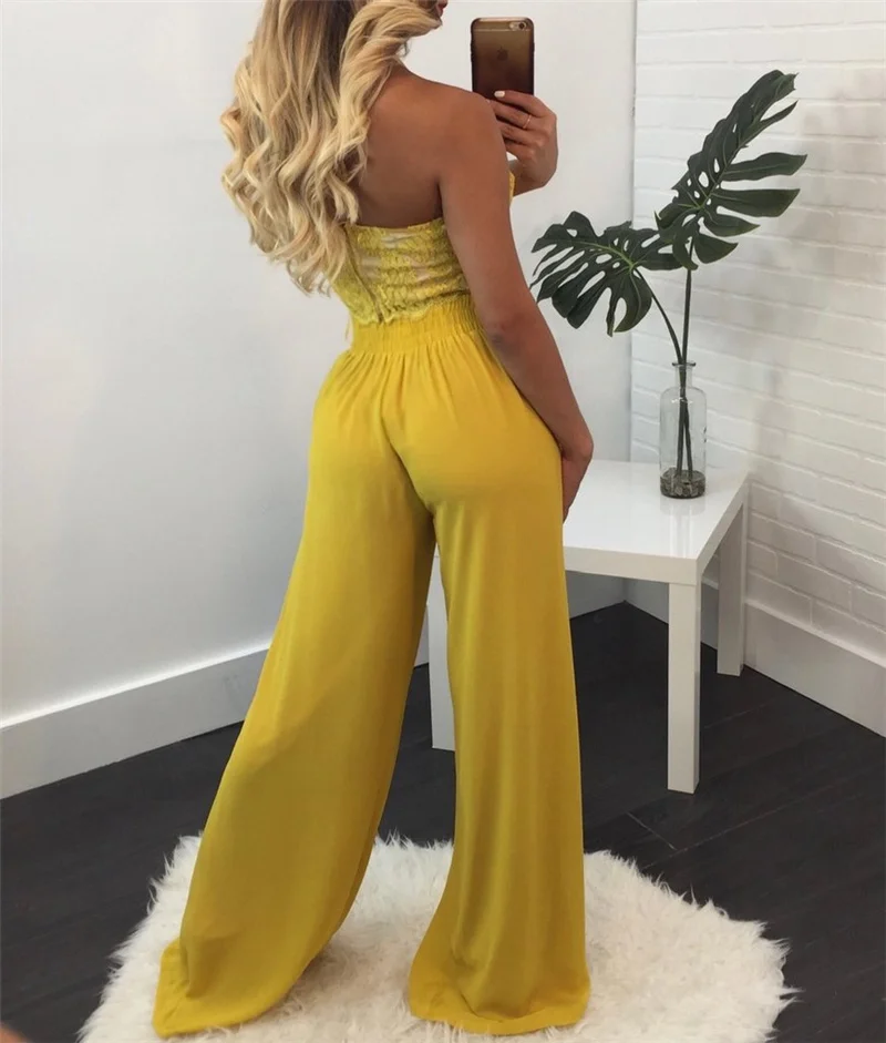 yellow two piece jumpsuit