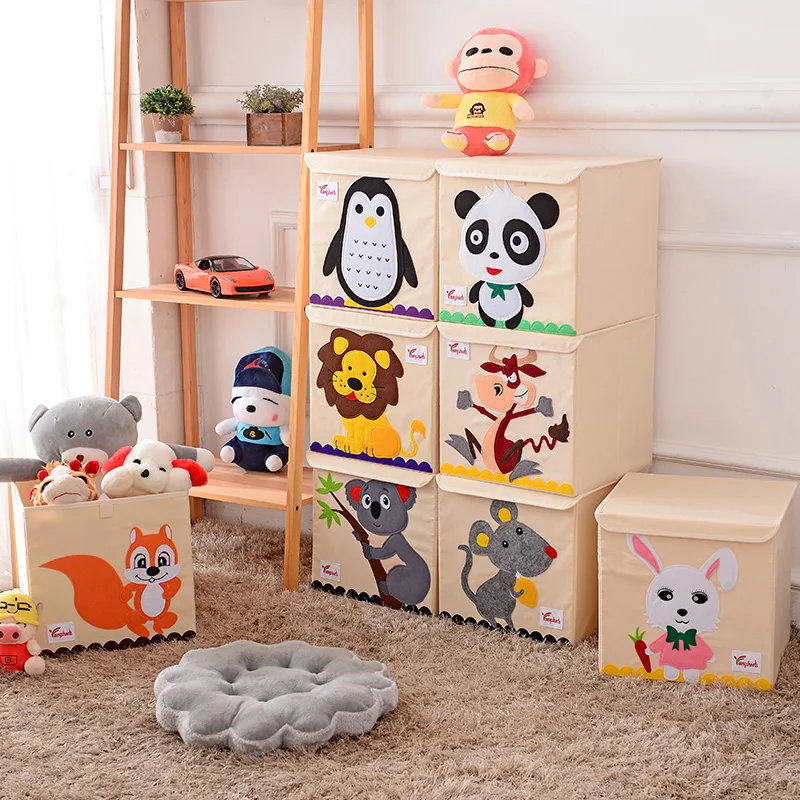 Hot Childrens Fabric Toy Storage Bins Foldable Oxford Cloth Cube