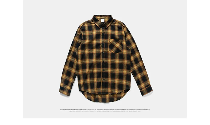  Checkered Korean Fashion Shirt Desinger Long Hip Hop  (20)