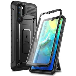 SUPCASE UB Pro Heavy Duty Full-Body Rugged Case with Built-in Screen Protector and Kickstand for Huawei P30 Pro (2019 Release) (Black)