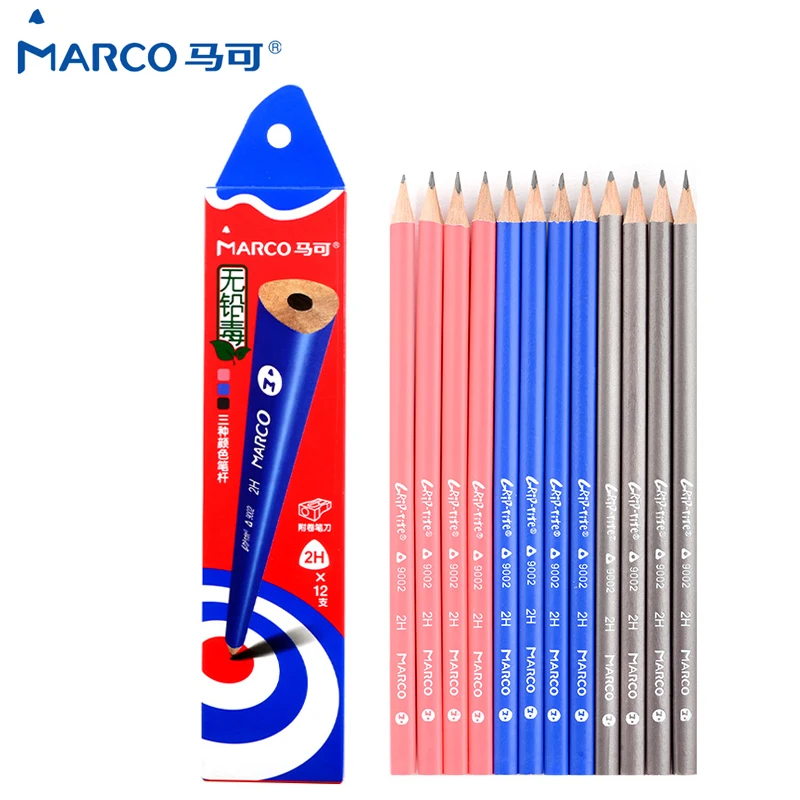672 26 De Réductionhb 2b 2 H Marco 9002 Triangle Bois Crayon Facile à Saisir Posture Crayon Triangle Porte Plume Pour Les Enfants De Lécole