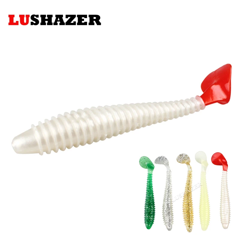 

5PCS/lot LUSHAZER fishing soft lures 8.8g 11cm silicone baits isca artificial carpfishing fish wobbler worm lure jigging bait