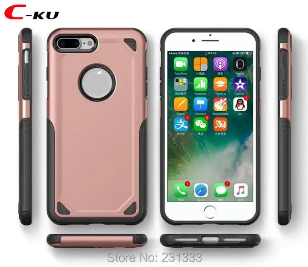 C ku для Iphone X 8 7 Plus 7PLUS 6 6S армированный ПК ТПУ Жесткий чехол Гибридный ударопрочный