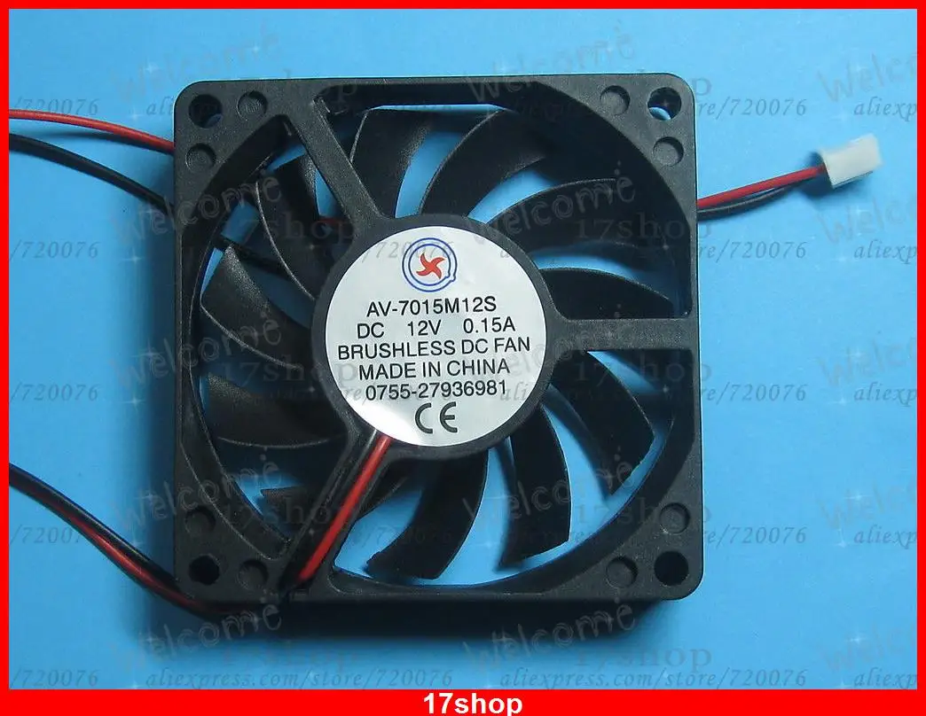 

1 pcs Brushless DC Cooling Fan 12V 7015S 11 Blades 70x70x15mm 2pin