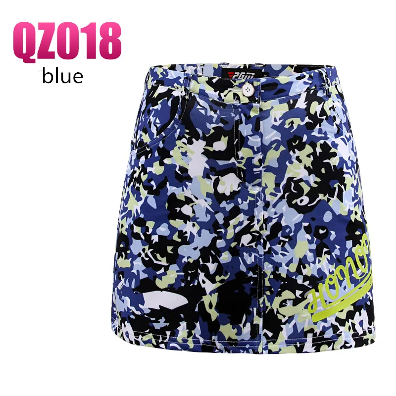 PGM/детская одежда для гольфа детский топ, рубашка поло, юбка футболка с короткими рукавами для девочек Летняя тонкая дышащая быстросохнущая спортивная одежда - Цвет: blue skirt