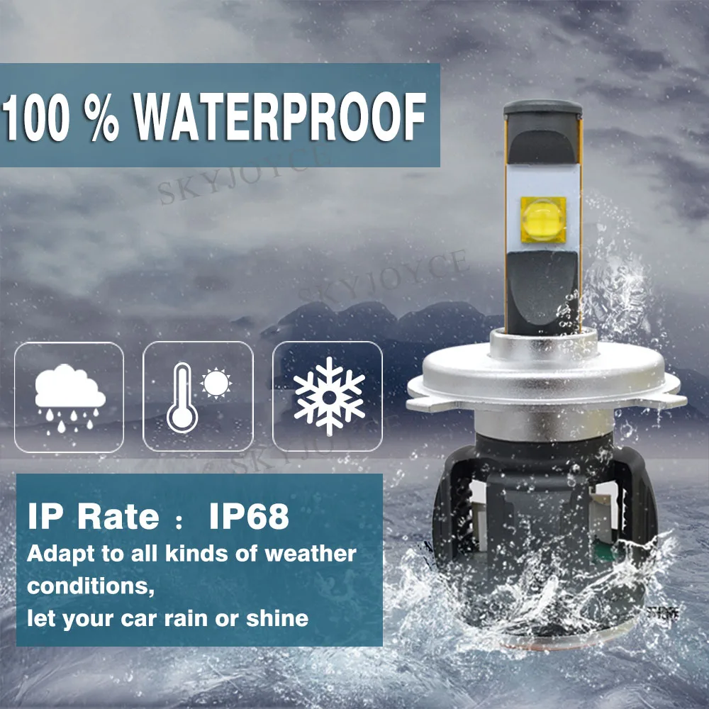 SKYJOYCE 1 Set H4 60W120W 12000LM E70 ETI 4SMD Chips H7 Car LED Headlight Kit 6000K White H4 H7 H11 9005 9006 Auto LED Headlamp (2)