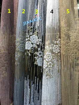 

David-1108 embroidered mesh material with glitter beads hot design French net lace fabric