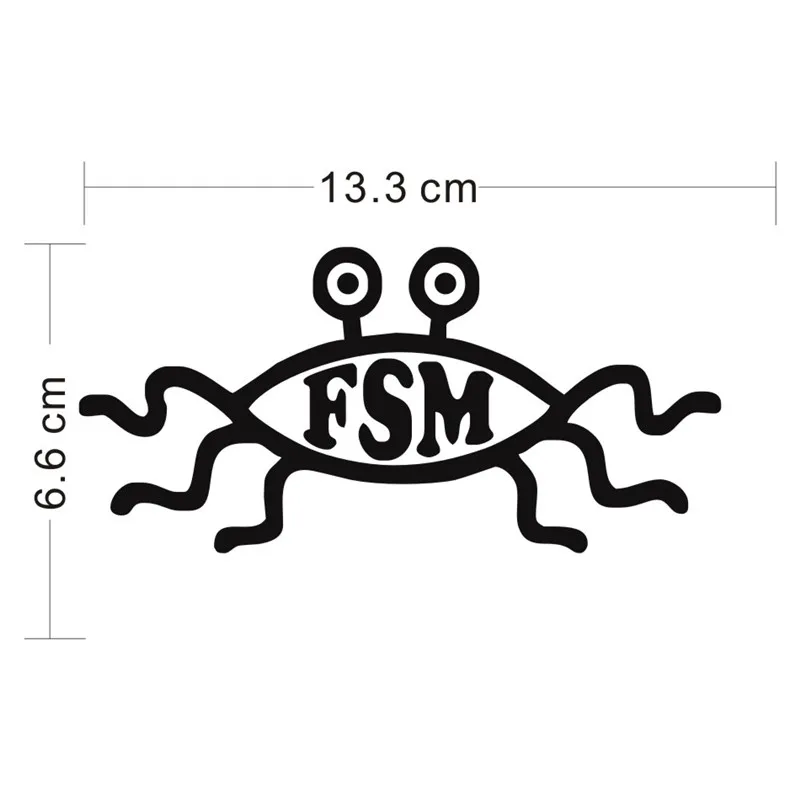 FSM летающие спагетти Монстр 13 3X6 6 см забавный мотоцикл стикер s наклейки для дома