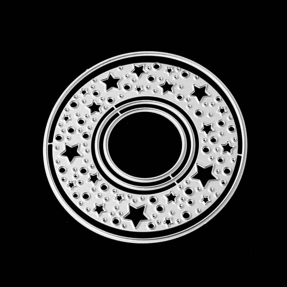 Stars In round Metal Cutting Die Scrapbooking Embossing Stencil Card For DIY Invitation Album Book Decoration | Дом и сад