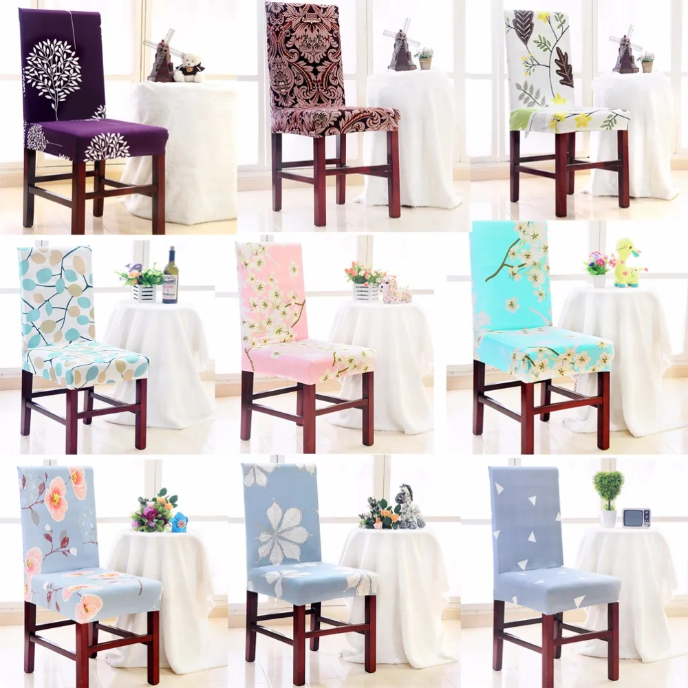 

Hongbo 1Pcs Stretch Minimalist Plant Leaves Flower Pattern Chair Protective Slipcover Case Anti-dirty Elastic Dining Chair Cover