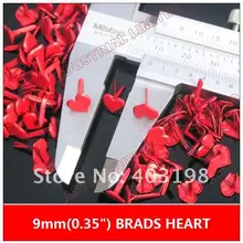 9 мм 100 шт. красный цвет Скрапбукинг гвоздей, в форме сердца ногти металлические шпильки(B109