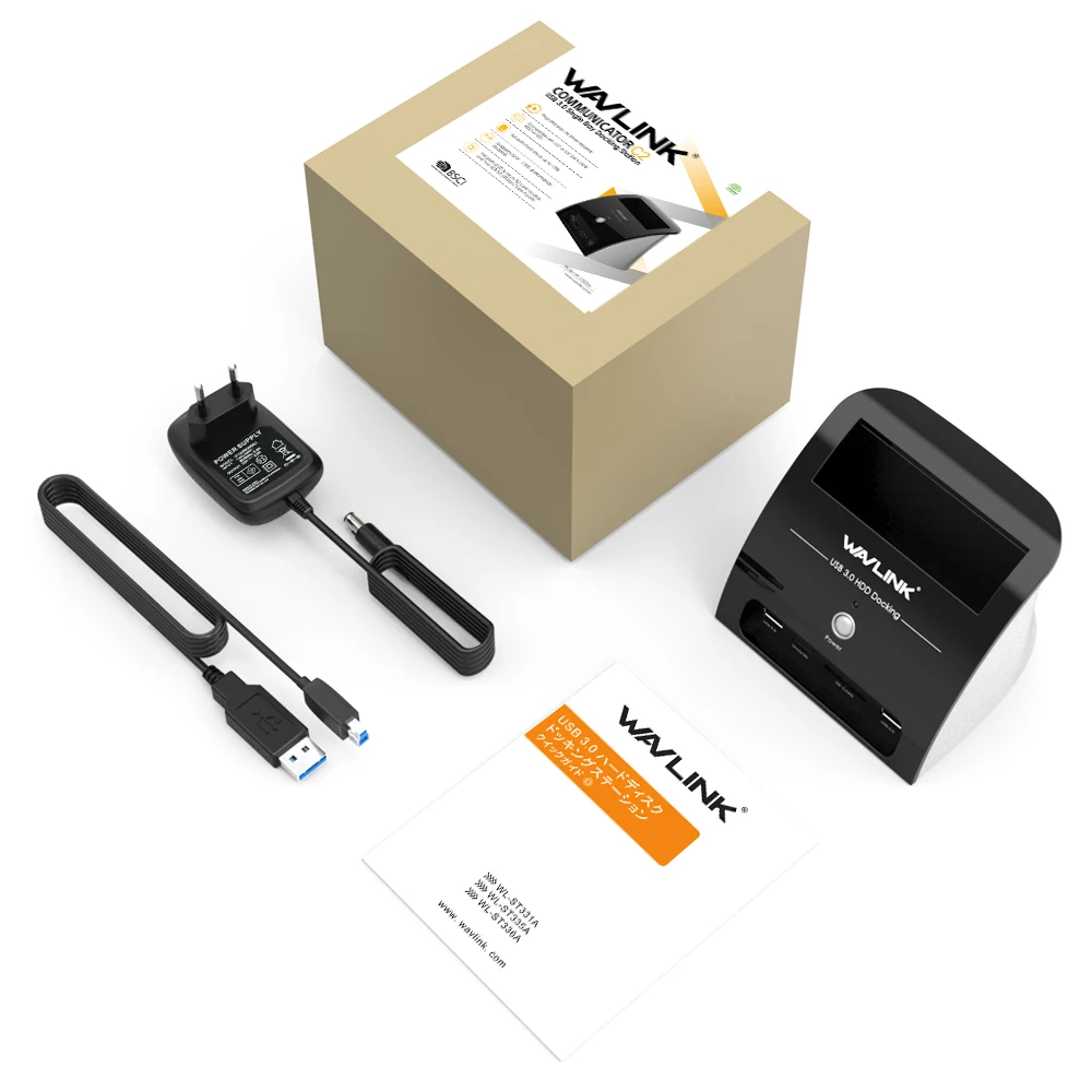 Wavlink USB 3,0 SATA HDD док-станция со слотом для чтения карт SATA жесткий диск Внешний корпус чехол для 2,5/3,5 дюймов HDD SSD