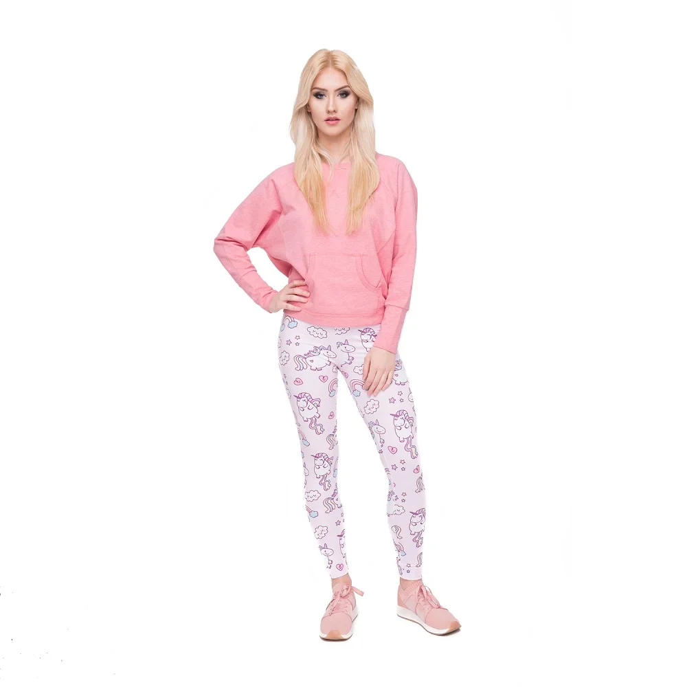 Пижамные брюки женские Стрейчевые теплые брюки для саморазвития летние дышащие светильник женские брюки Розовый Единорог милый дом