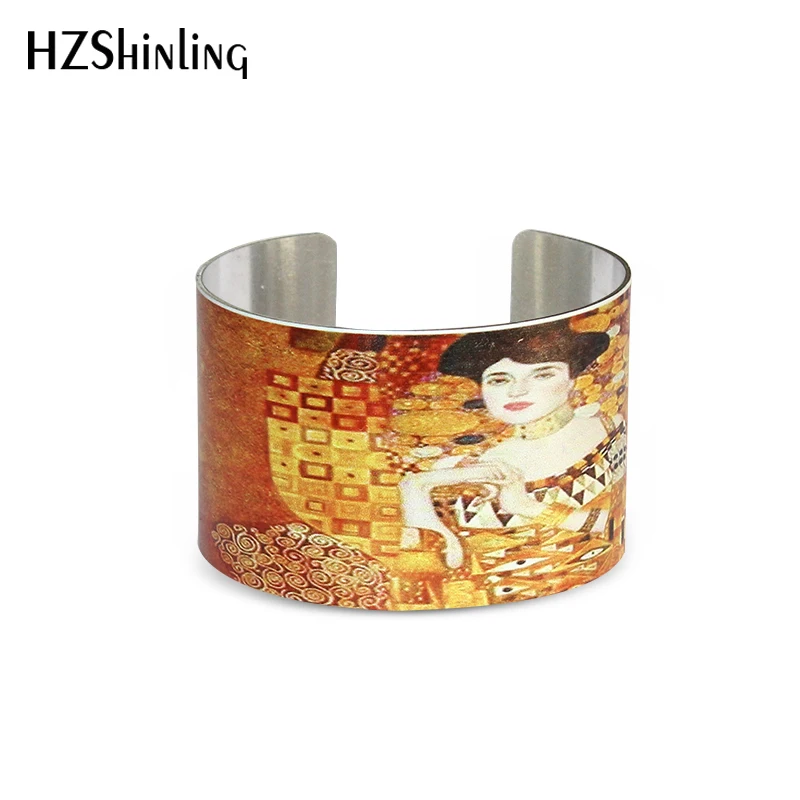 

Art Parodies- Klimt cuff The Kiss on Pinterest Klimt bangle by Gustav Klimt aluminium handmade bracelet art print bangle