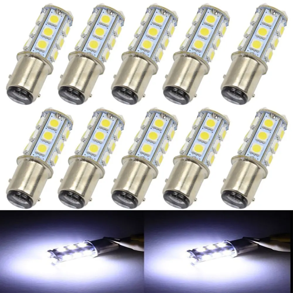 10 шт. s25 1156 светодиодный указатель поворота B 12 V 1157 BAY15D 5050 13 SMD BA15S P21W светодиодный фары заднего тормоза, сигнализирующий фонарь белого цвета