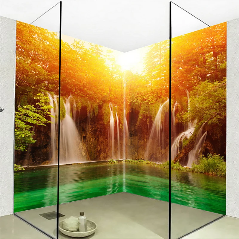 Custom Mural Wallpaper 3D Waterfalls Photo Wall Sticker PVC Self