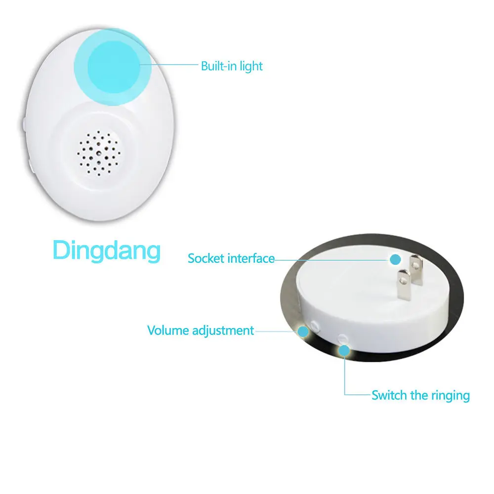 WiFi умный беспроводной дверной звонок визуальная камера монитор + Dingdang для