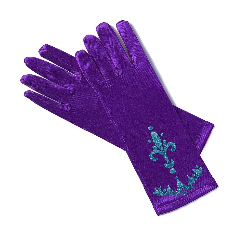 YOFEEL/перчатки для девочек с длинными пальцами; 9 цветов; Детские вечерние платья; Детские платья; Косплей рукавицы принцессы Эльзы и Анны